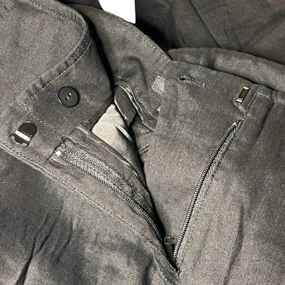 Theory Pants Women 6 Black Heather Linen Blend Teriana Straight Leg Pull On - Picture 5 of 6